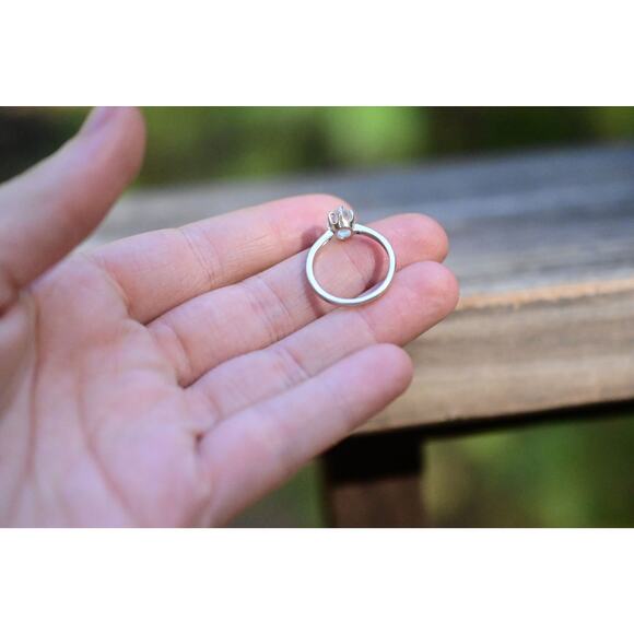 Herkimer Diamond Ring Rustic dainty unique alternative simple minimalist natural - Picture 5 of 8